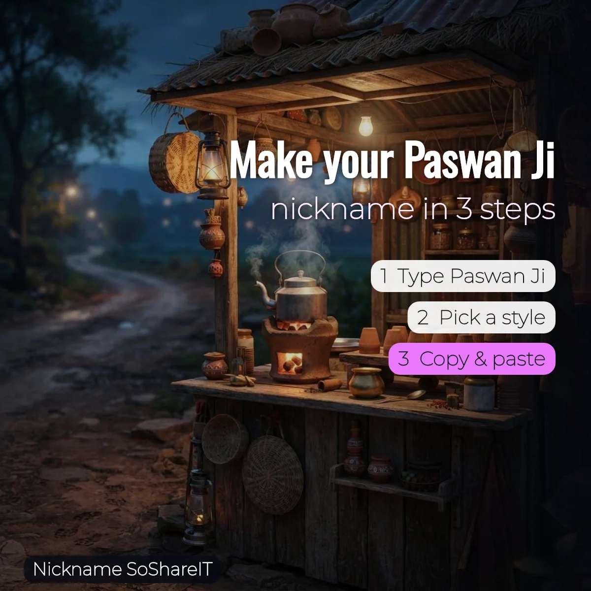 How to make a Paswan Ji nickname in 3 steps