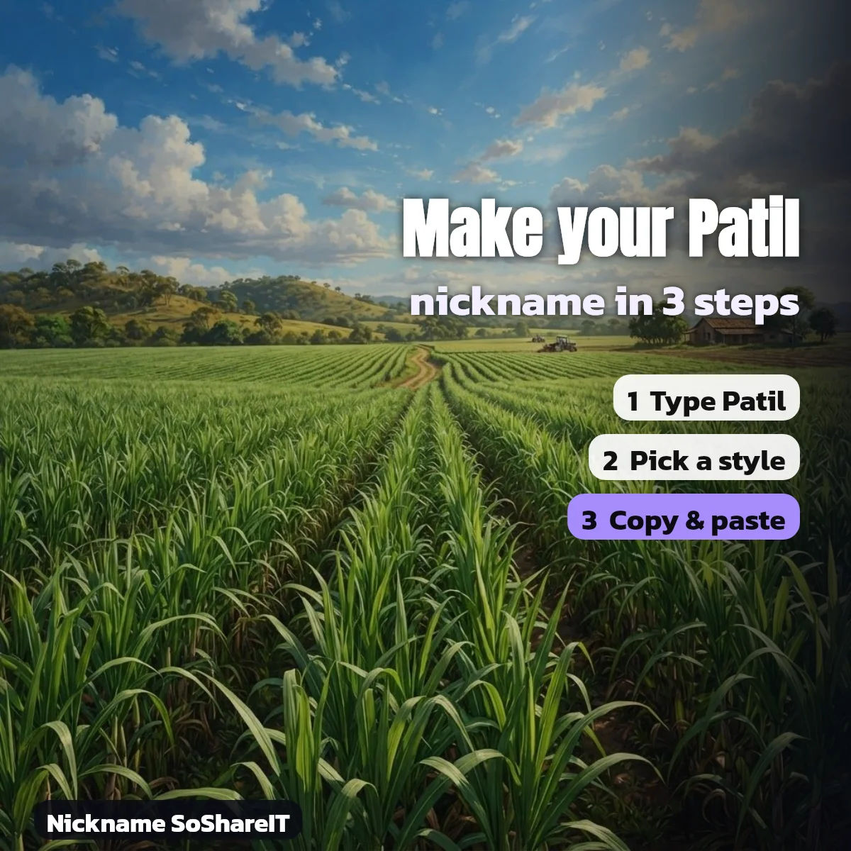 How to make a Patil nickname in 3 steps