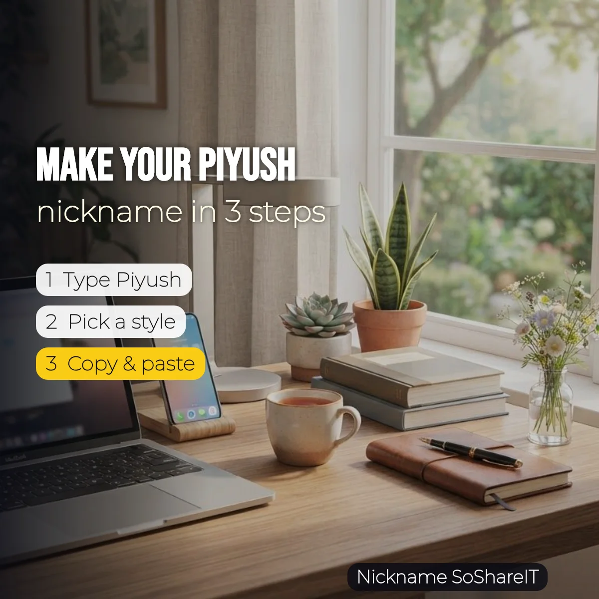 How to make a Piyush nickname in 3 steps