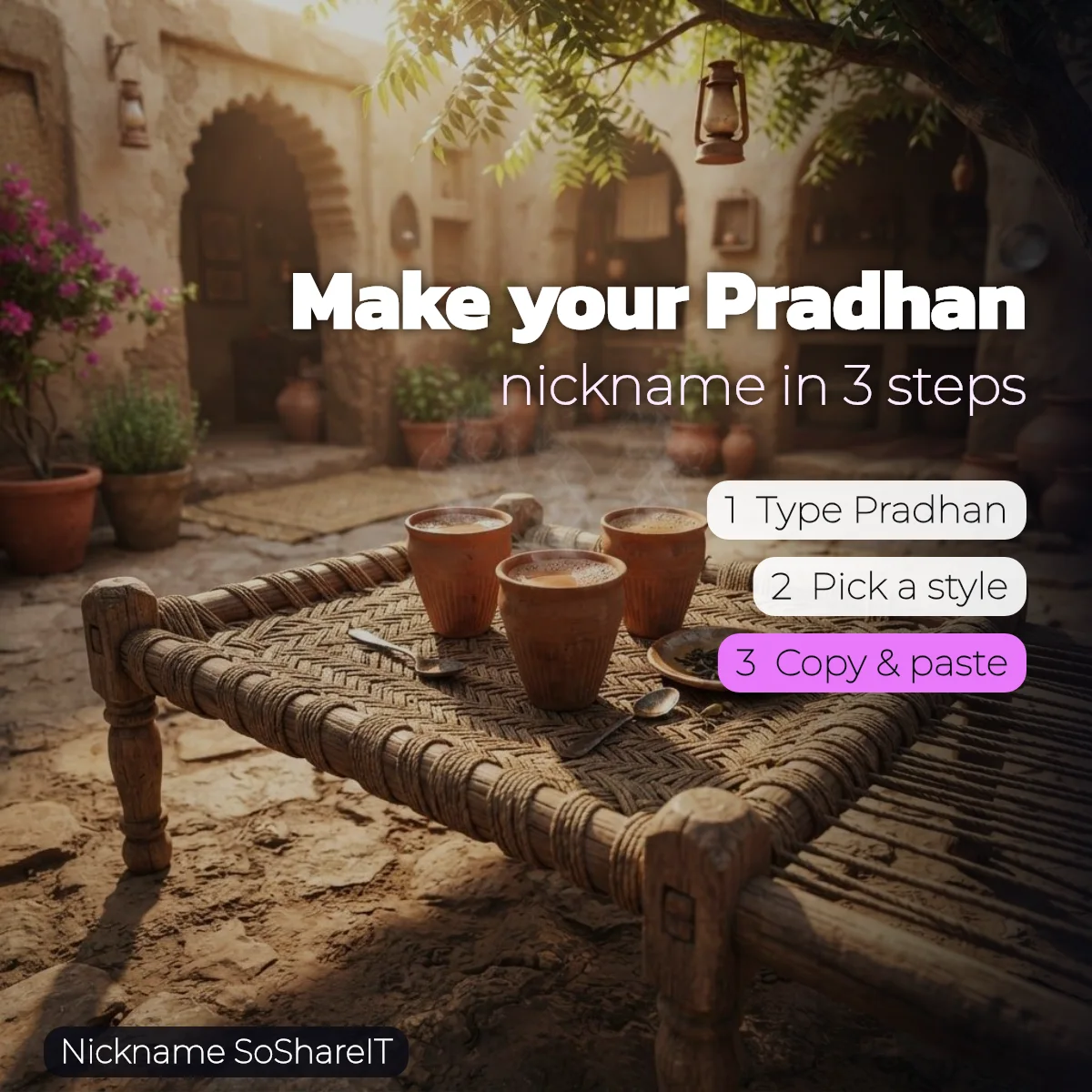 How to make a Pradhan nickname in 3 steps