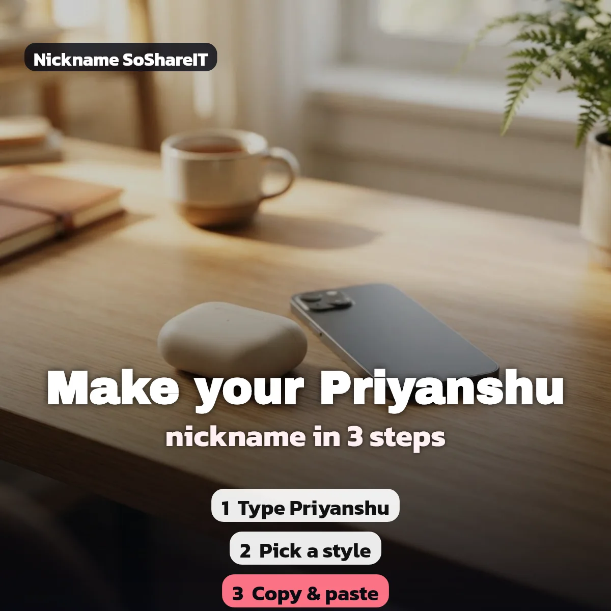 How to make a Priyanshu nickname in 3 steps