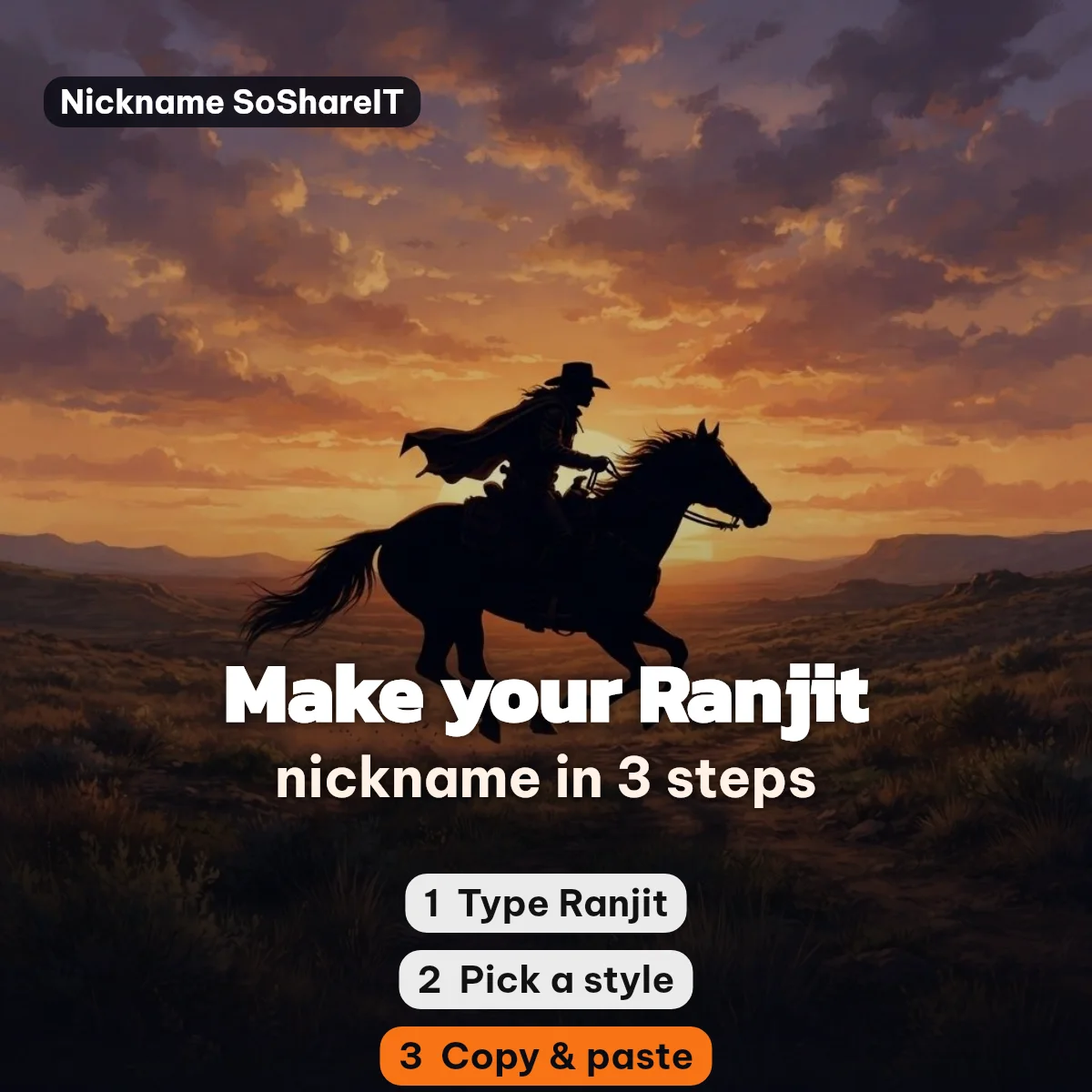 How to make a Ranjit nickname in 3 steps