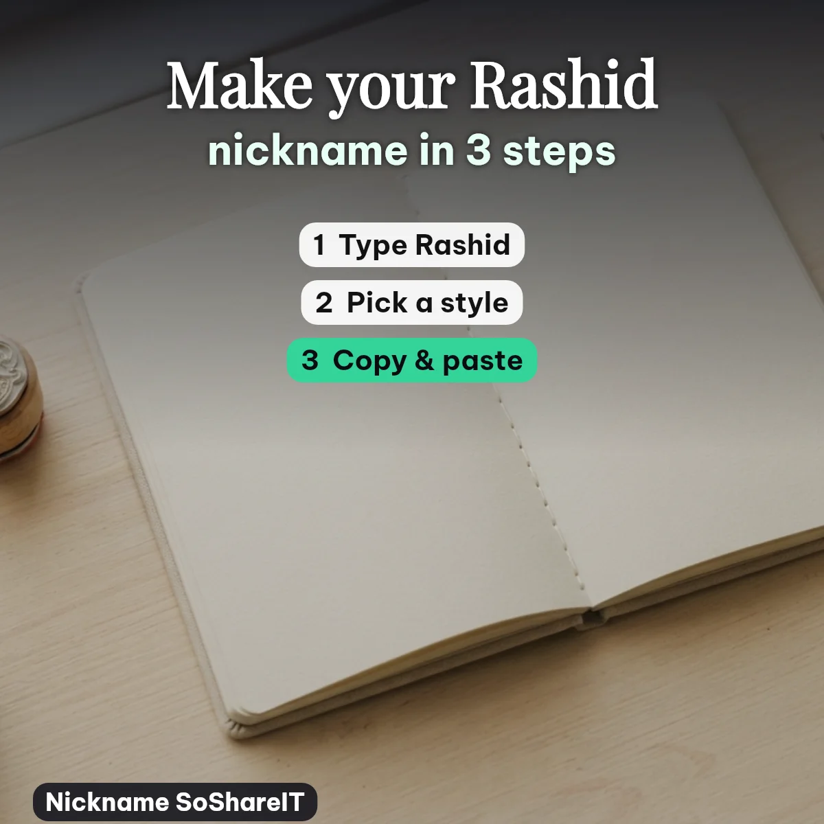 How to make a Rashid nickname in 3 steps