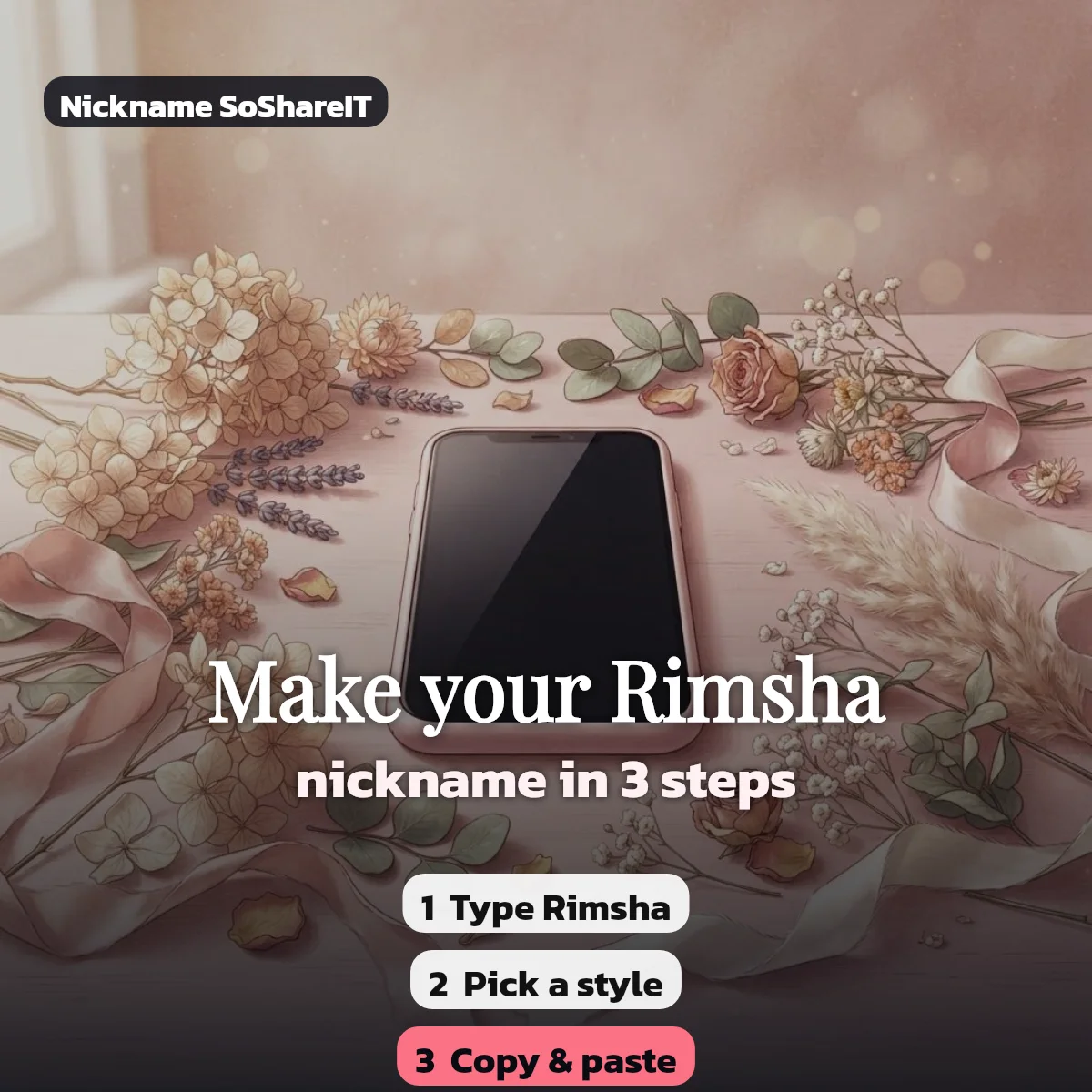 How to make a Rimsha nickname in 3 steps