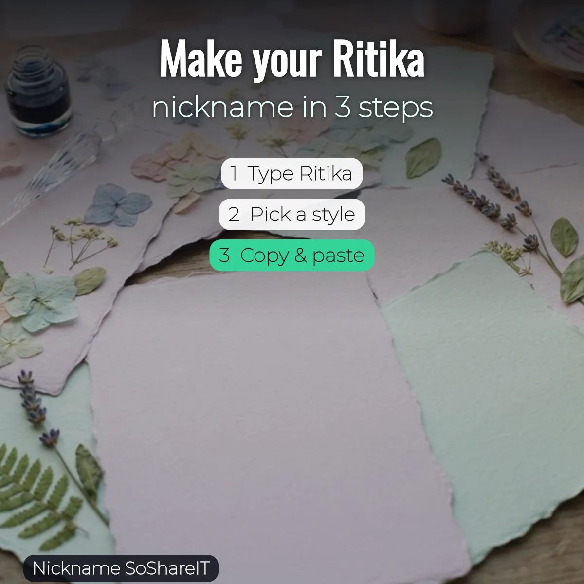 How to make a Ritika nickname in 3 steps