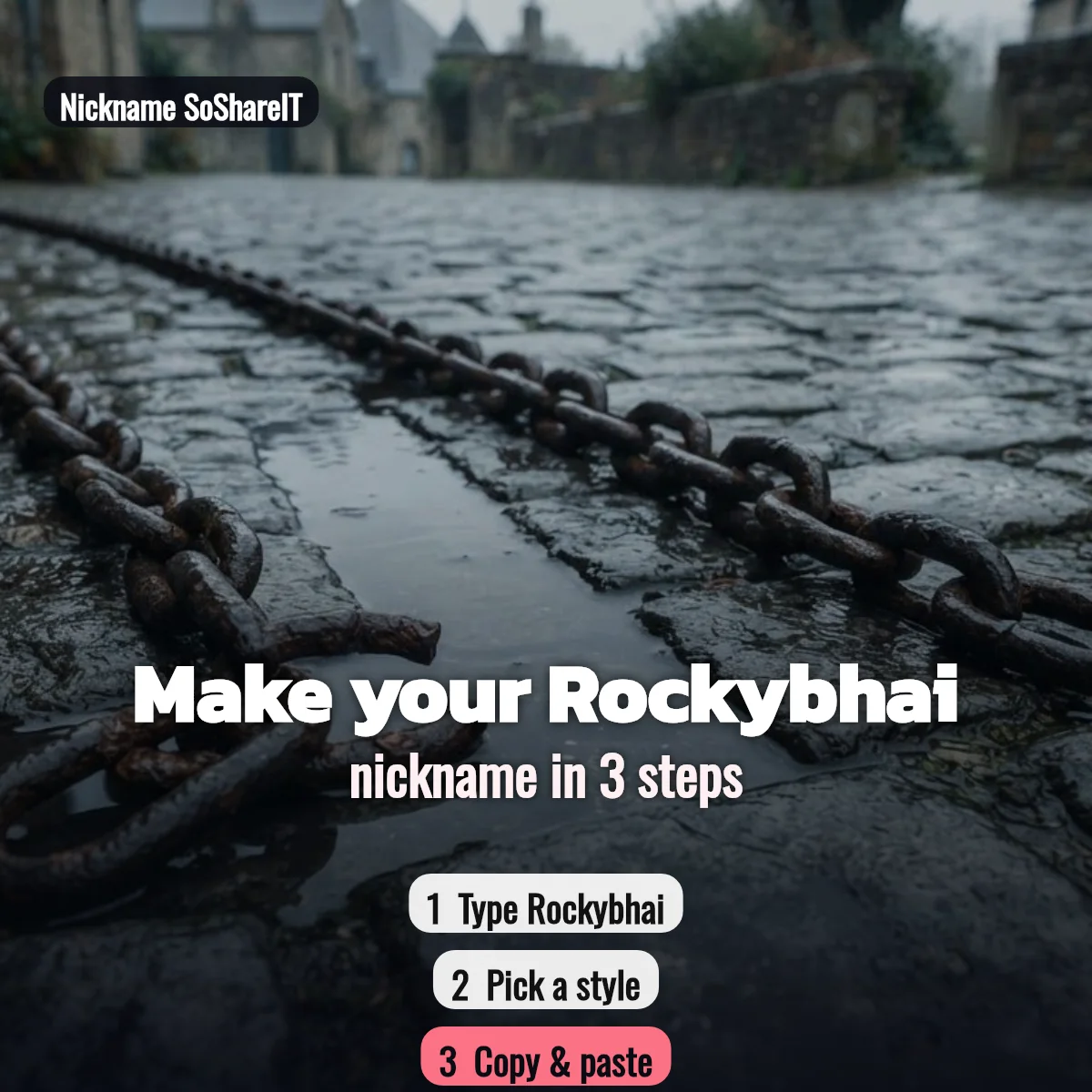 How to make a Rockybhai nickname in 3 steps
