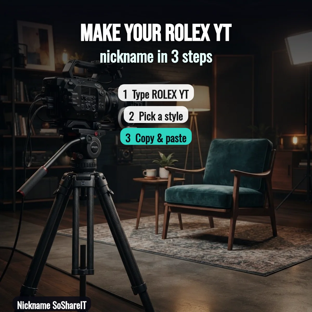 How to make a ROLEX YT nickname in 3 steps
