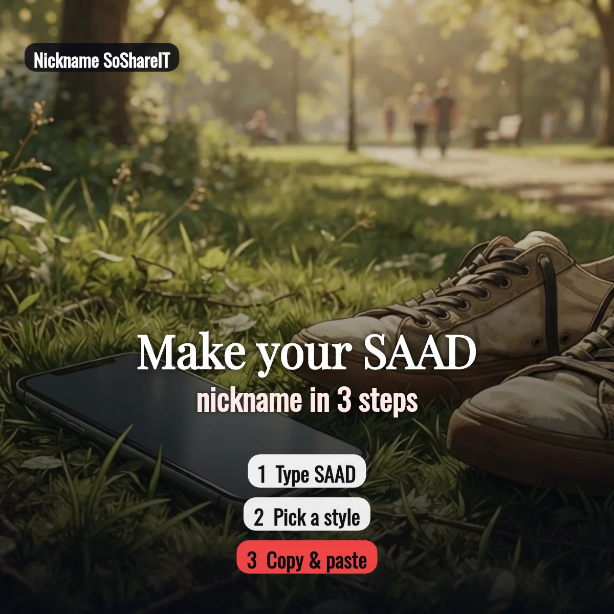 How to make a SAAD nickname in 3 steps