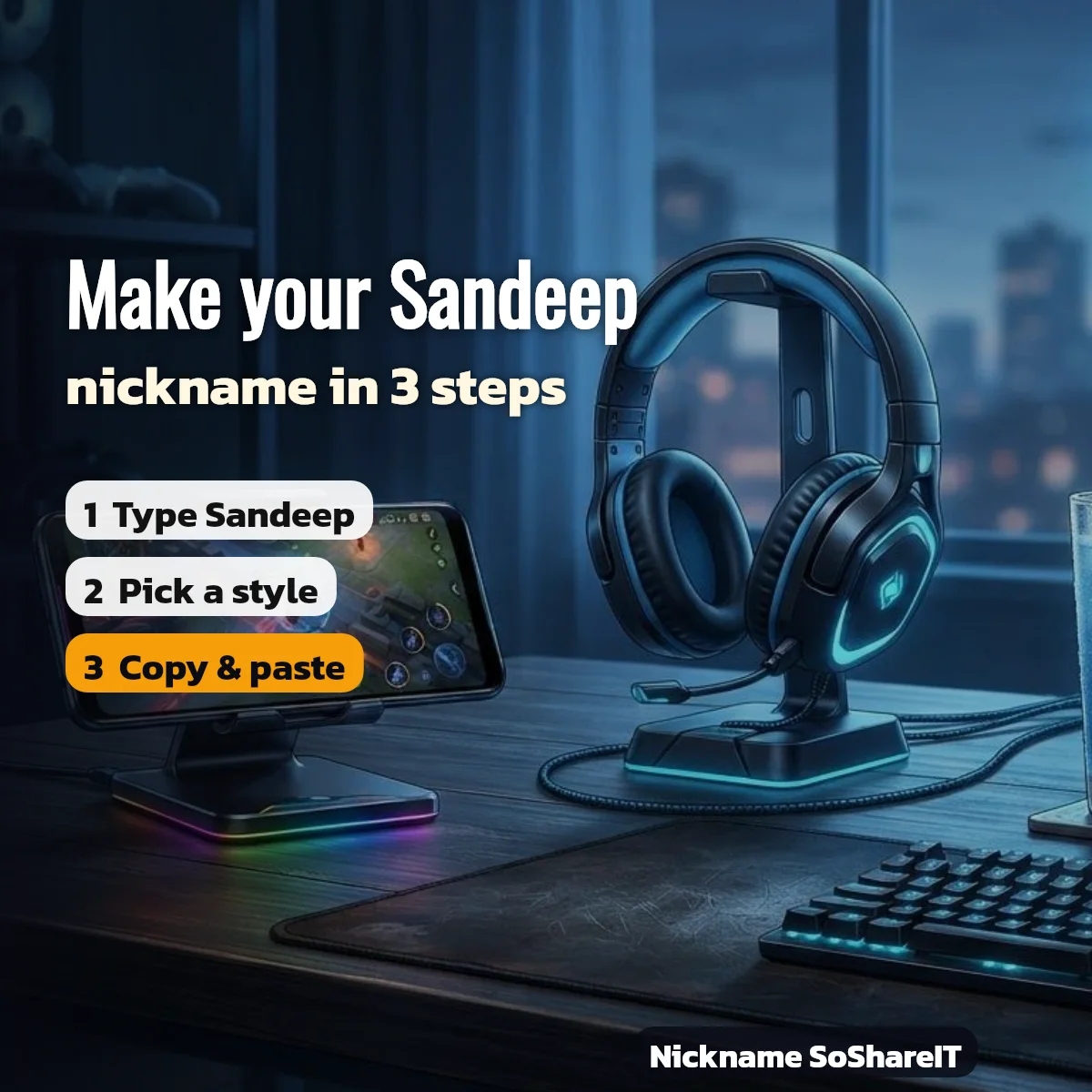 How to make a Sandeep nickname in 3 steps