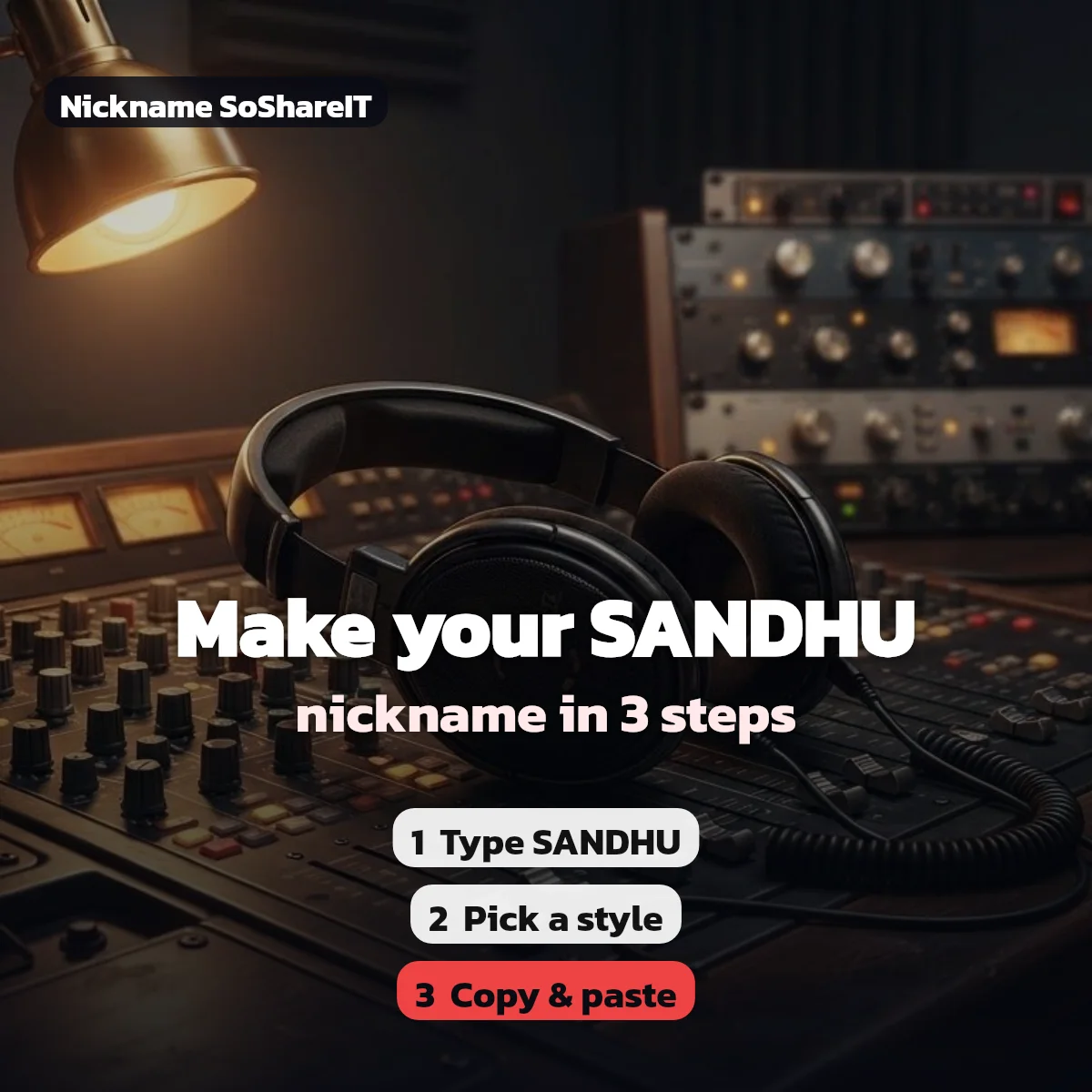 How to make a SANDHU nickname in 3 steps