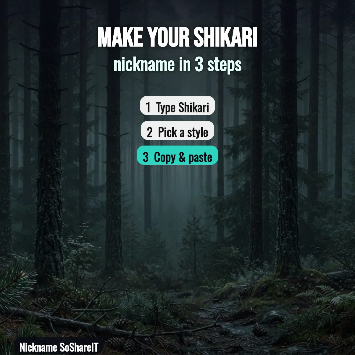 How to make a Shikari nickname in 3 steps