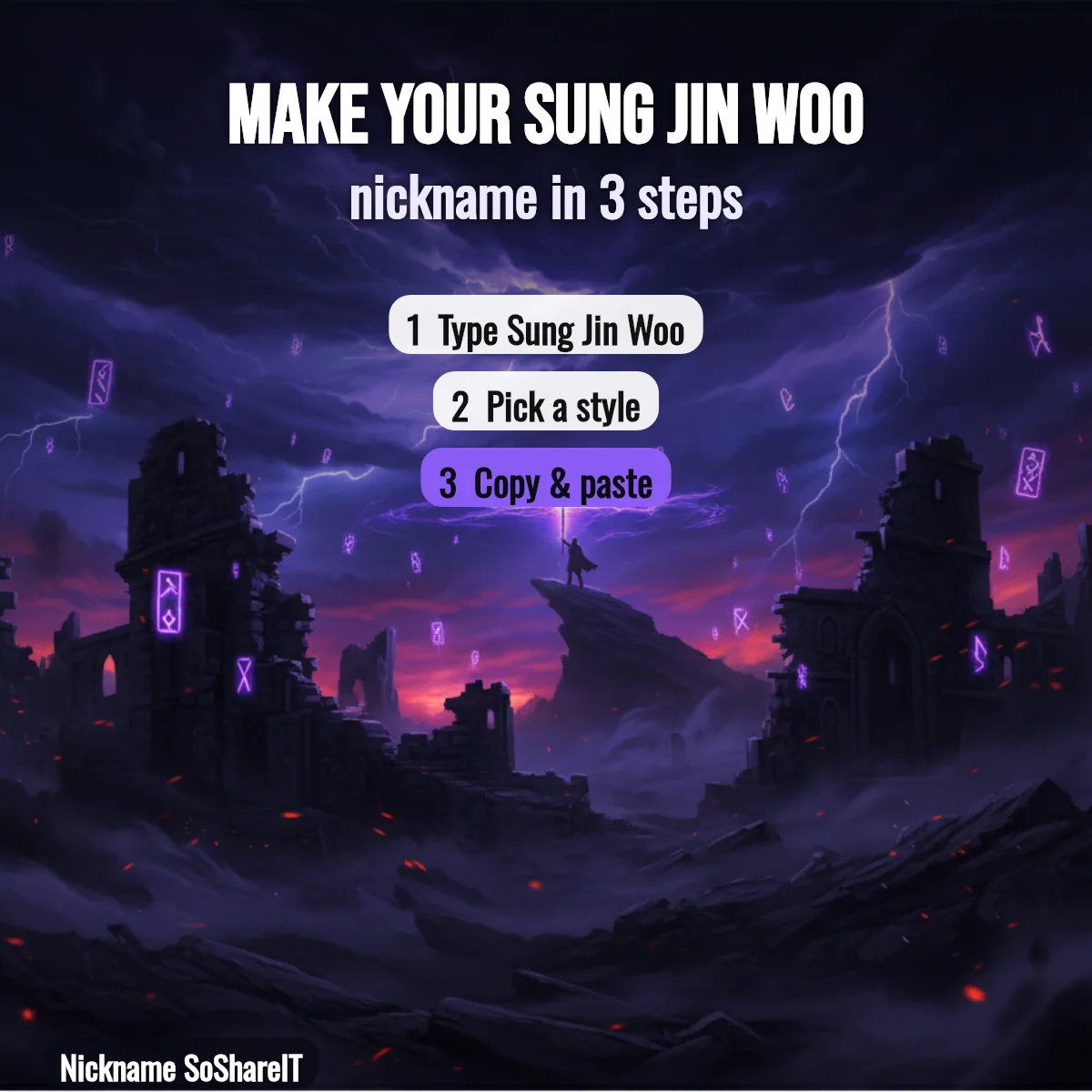 How to make a Sung Jin Woo nickname in 3 steps