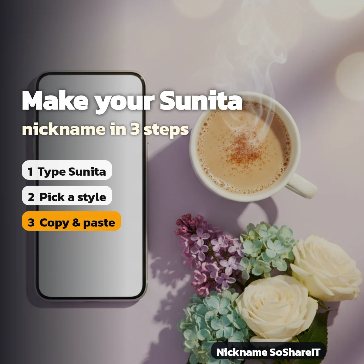 How to make a Sunita nickname in 3 steps