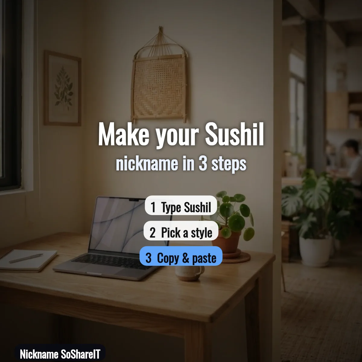 How to make a Sushil nickname in 3 steps