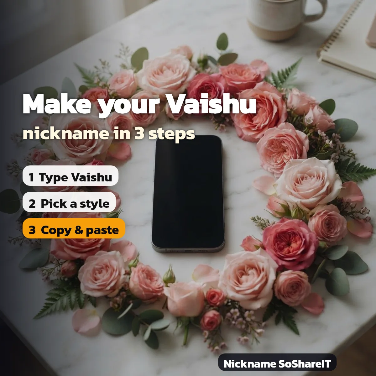 How to make a Vaishu nickname in 3 steps