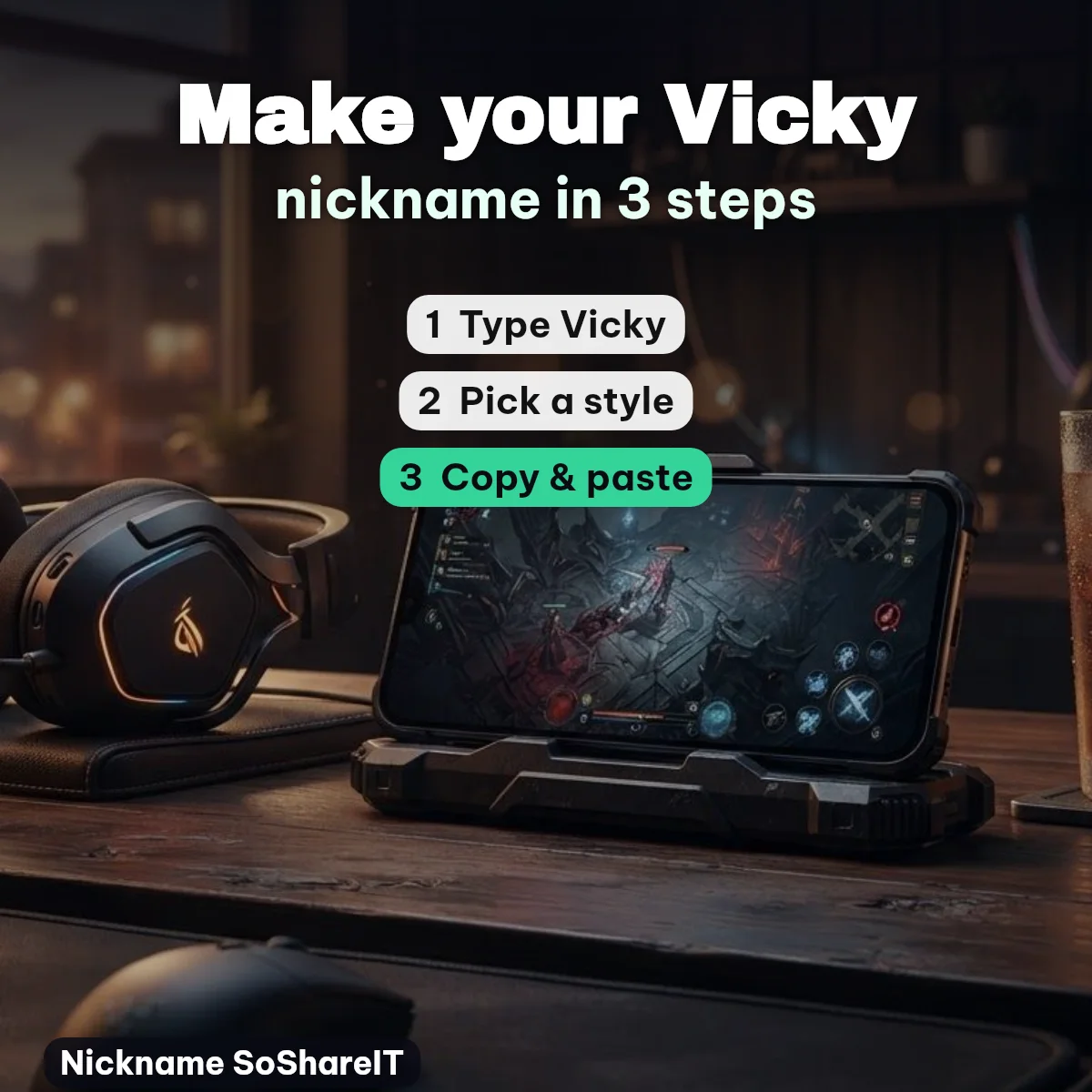 How to make a Vicky nickname in 3 steps