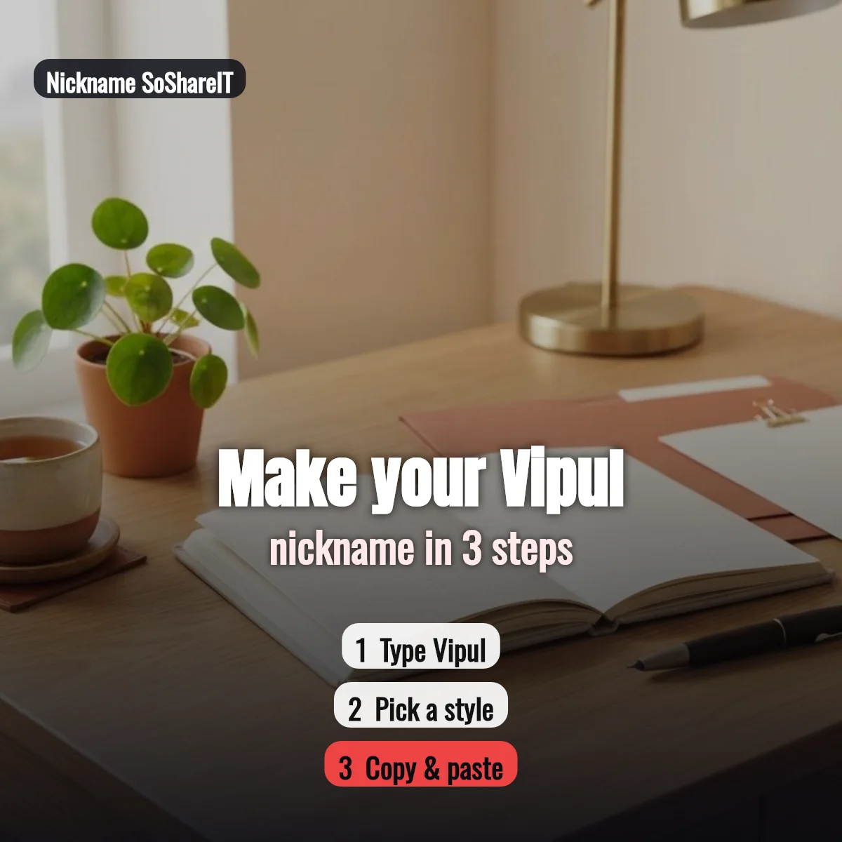 How to make a Vipul nickname in 3 steps