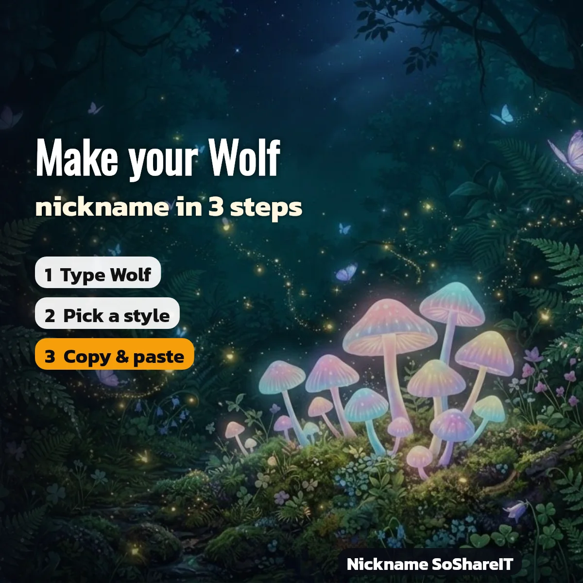 How to make a Wolf nickname in 3 steps
