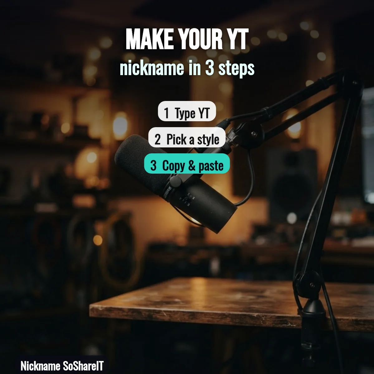 How to make a YT nickname in 3 steps