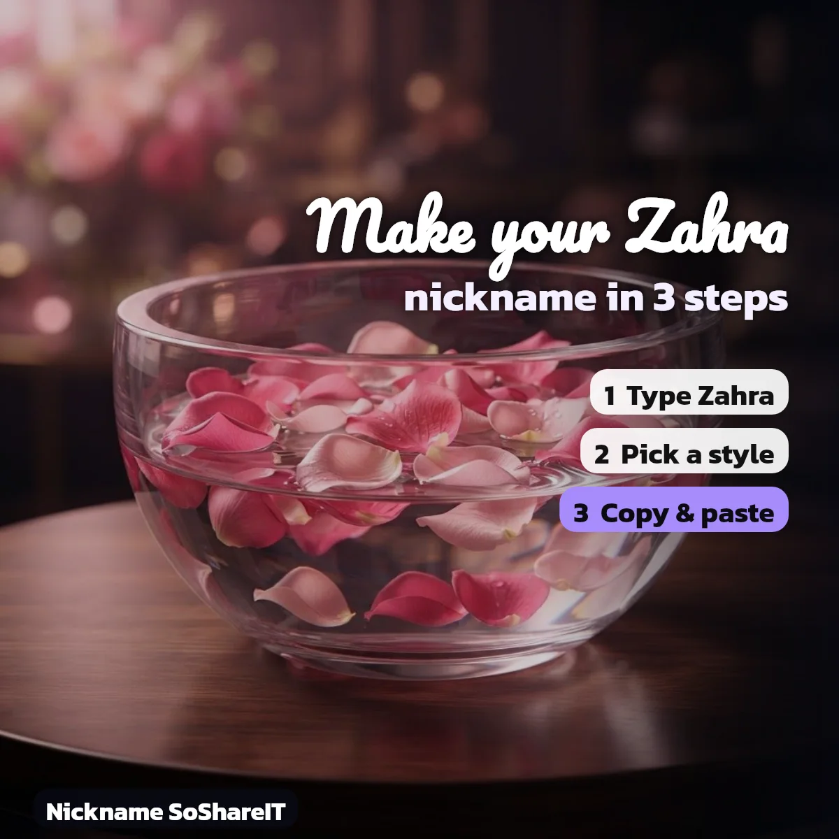 How to make a Zahra nickname in 3 steps