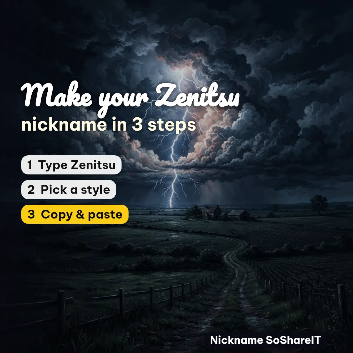 How to make a Zenitsu nickname in 3 steps