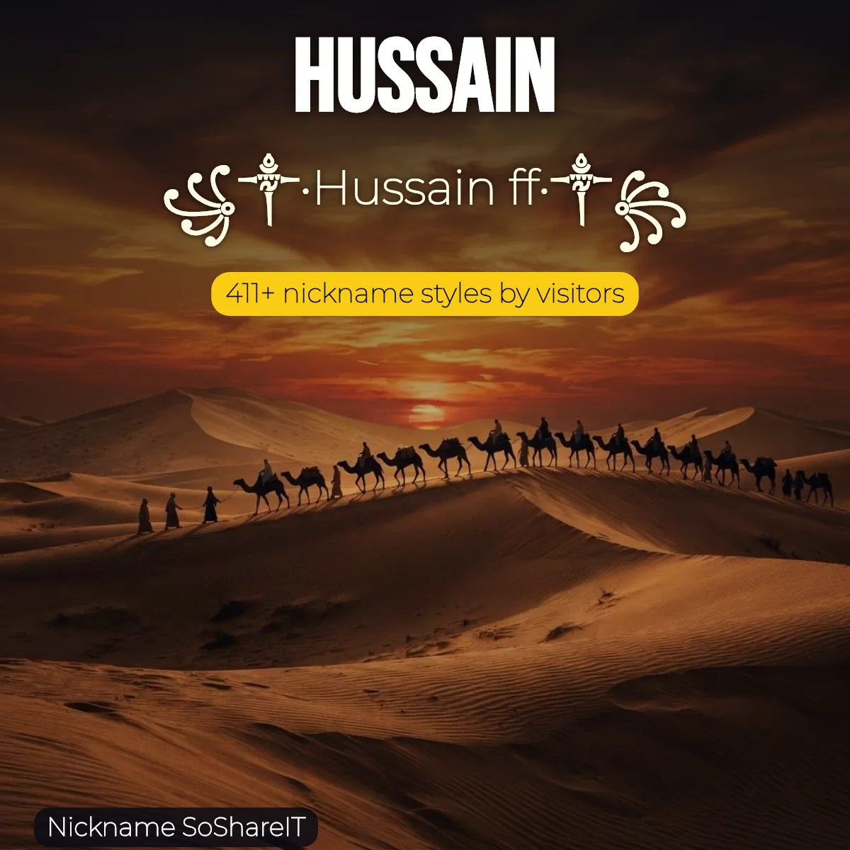 Hussain nickname styles on Nickname SoShareIT
