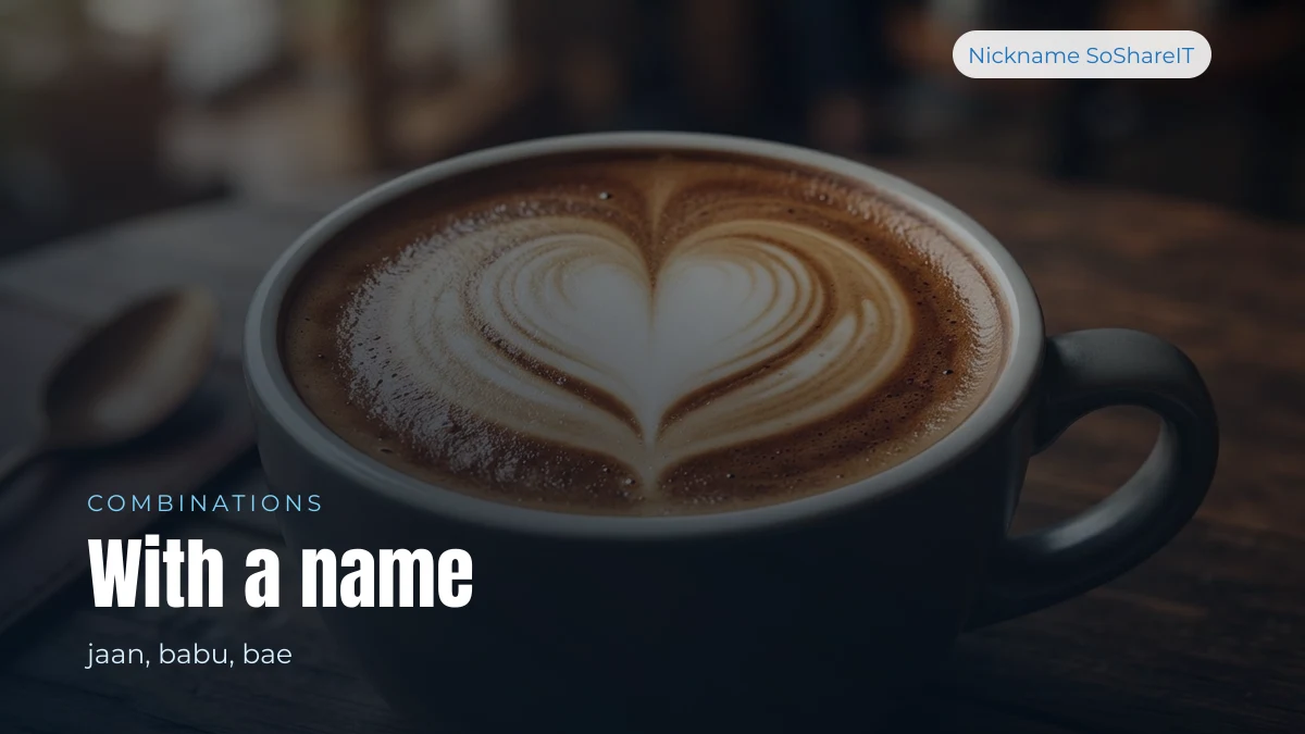 Two coffee cups with heart foam, illustrating I love you name combinations