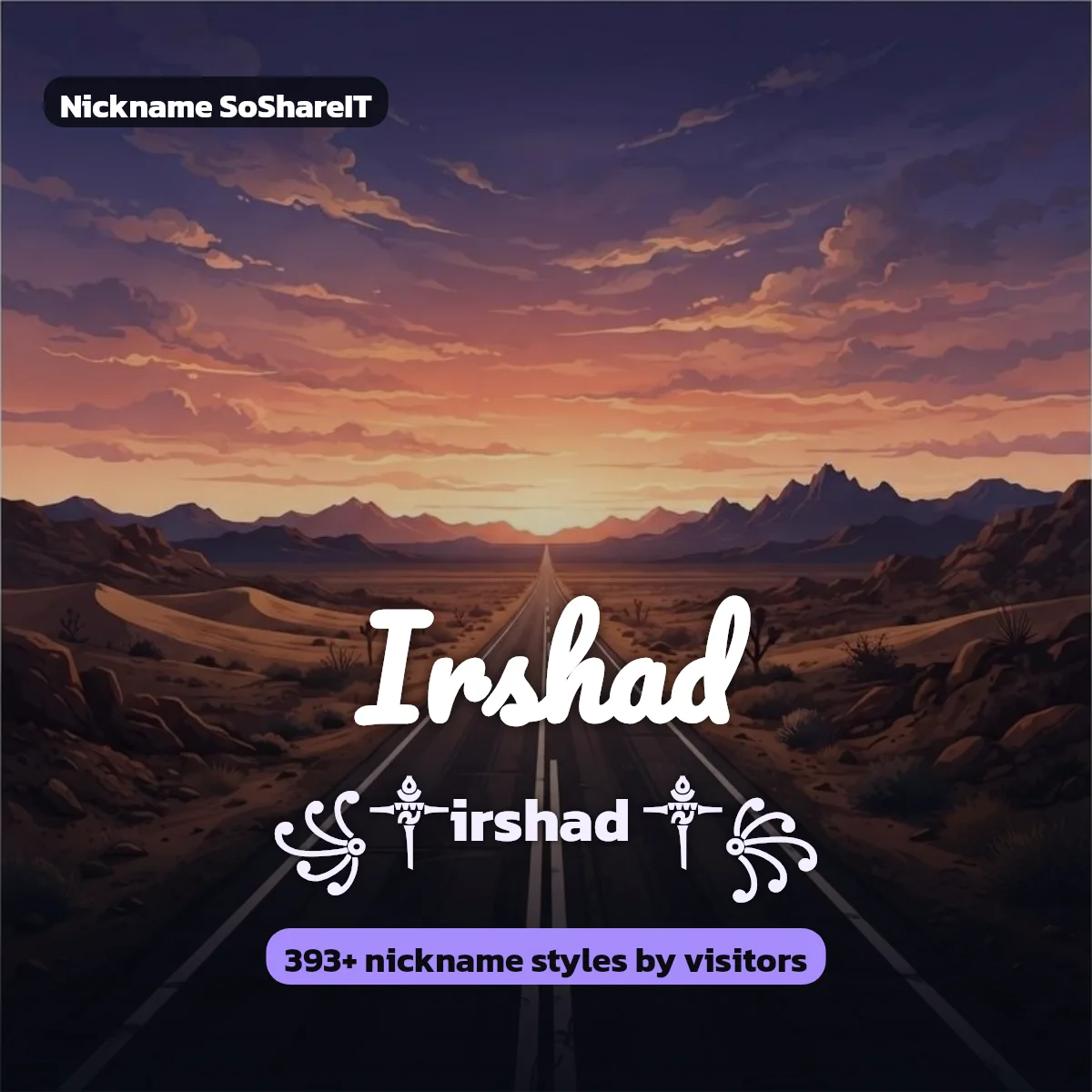 Irshad nickname styles on Nickname SoShareIT