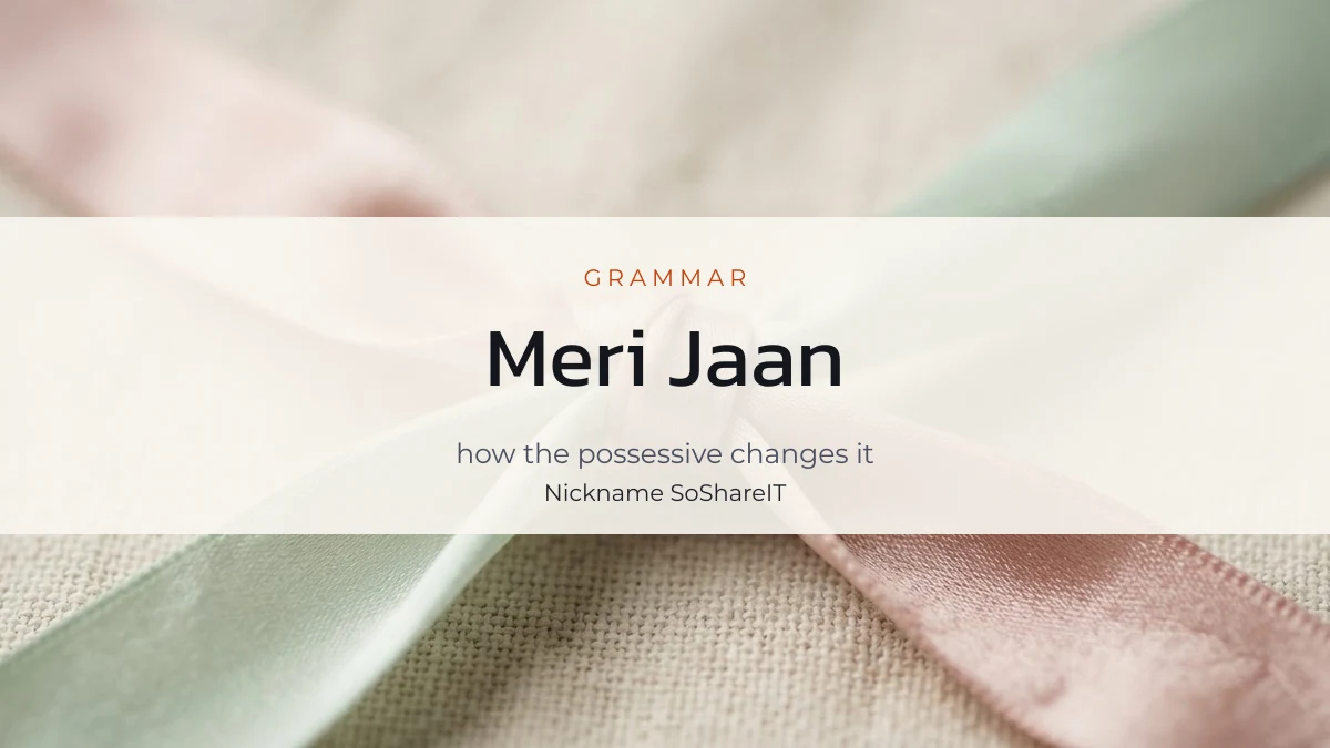 Two ribbons tied in a single knot, illustrating couple names built on jaan