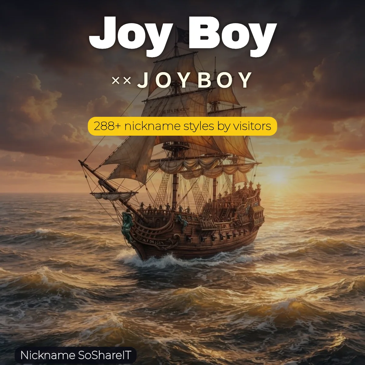 Joy Boy nickname styles on Nickname SoShareIT