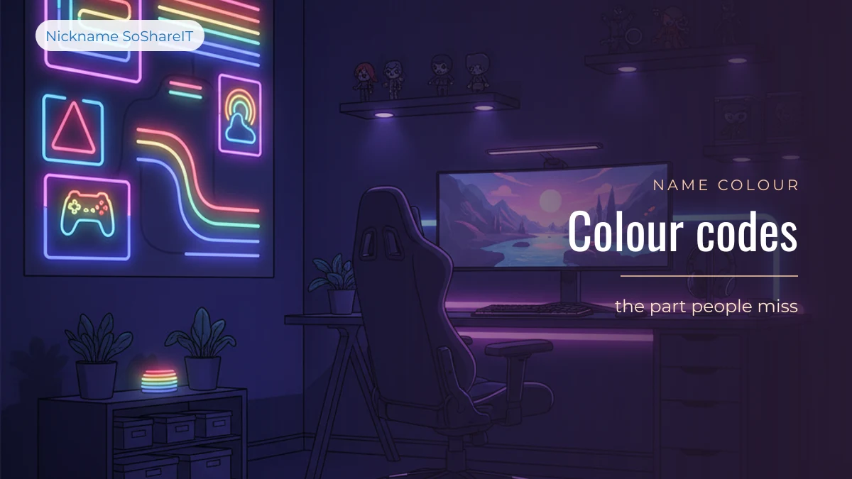 RGB colour spectrum macro, illustrating colour codes inside a game nickname