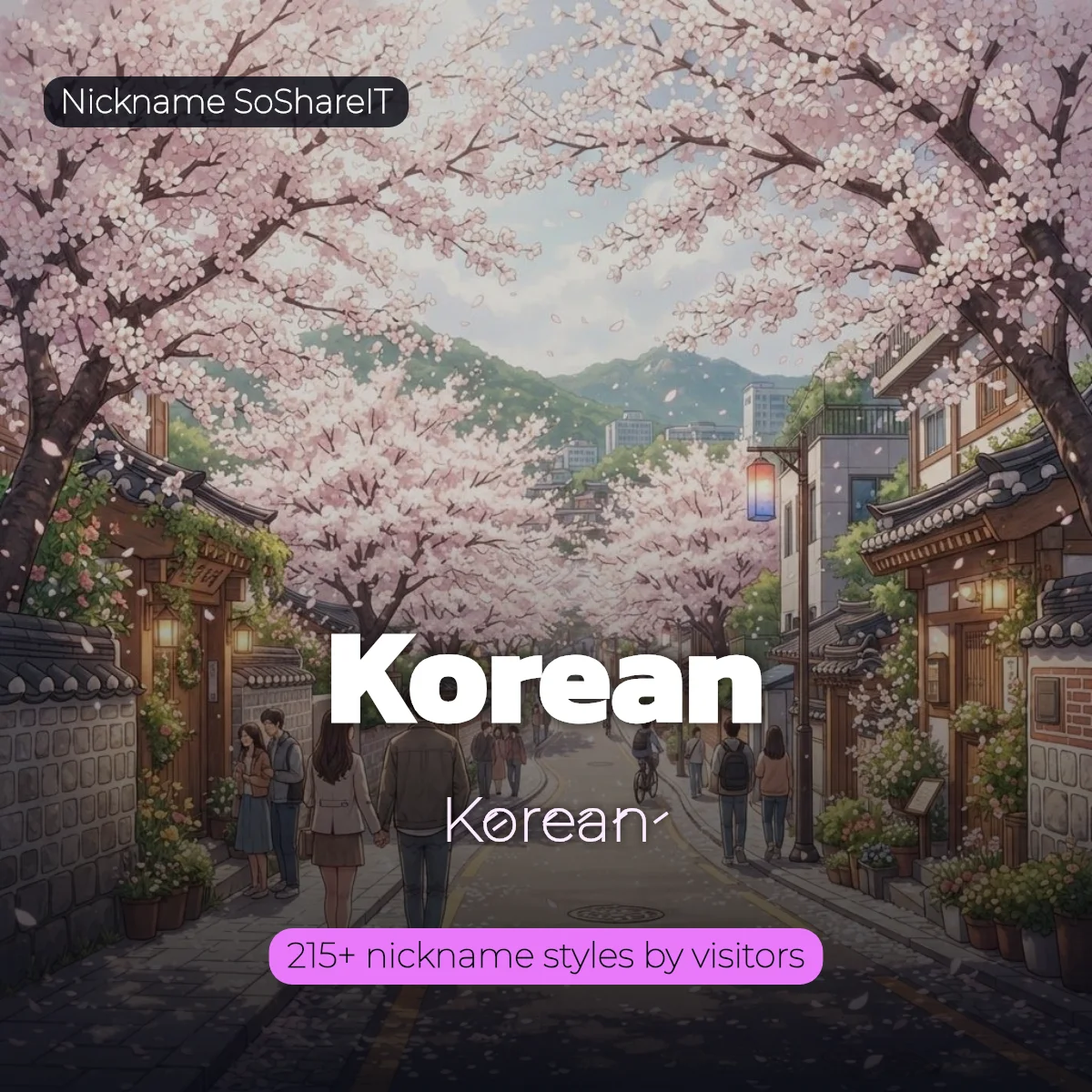 Korean nickname styles on Nickname SoShareIT