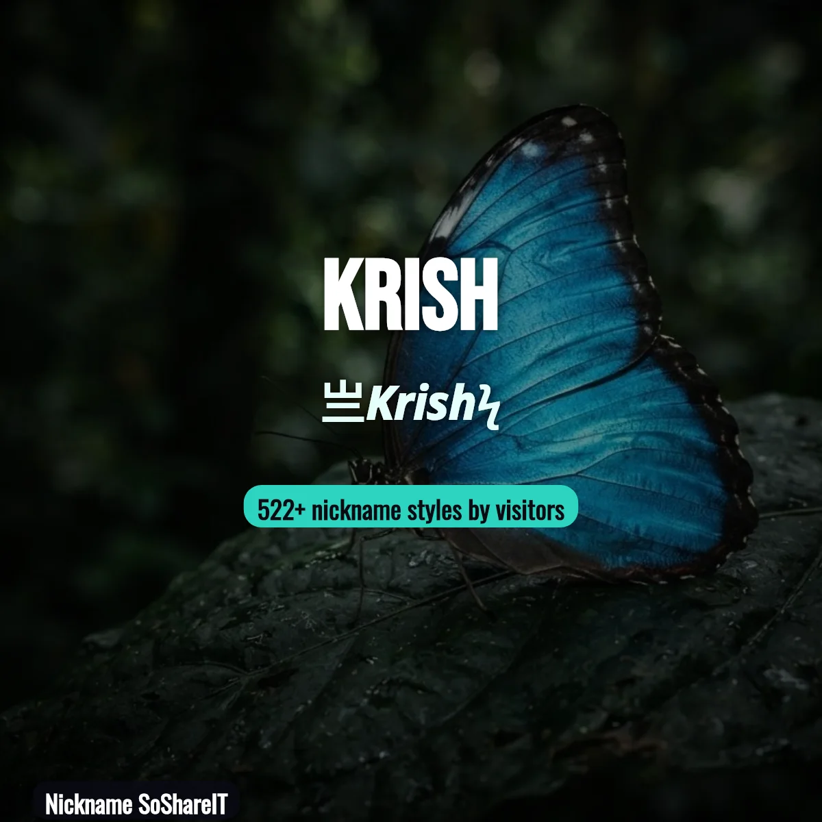 Krish nickname styles on Nickname SoShareIT