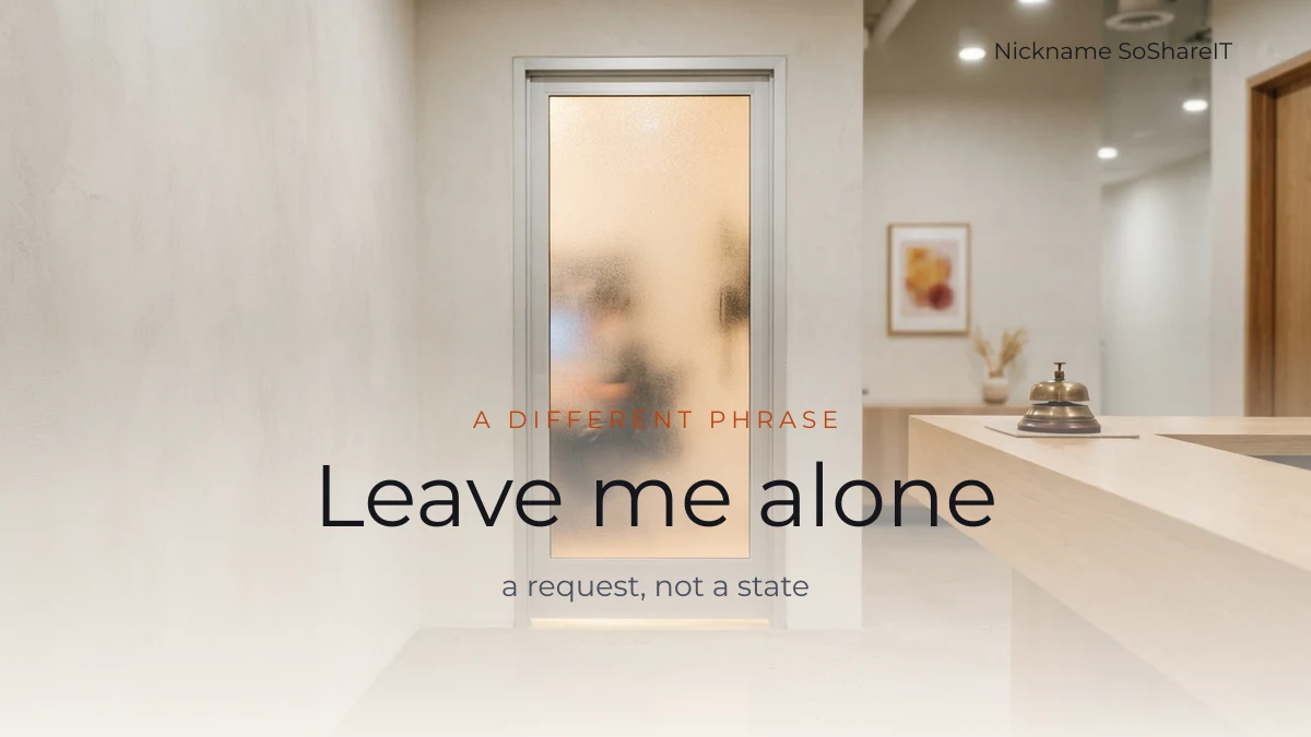 A closed door at the end of a dim corridor, illustrating the phrase leave me alone