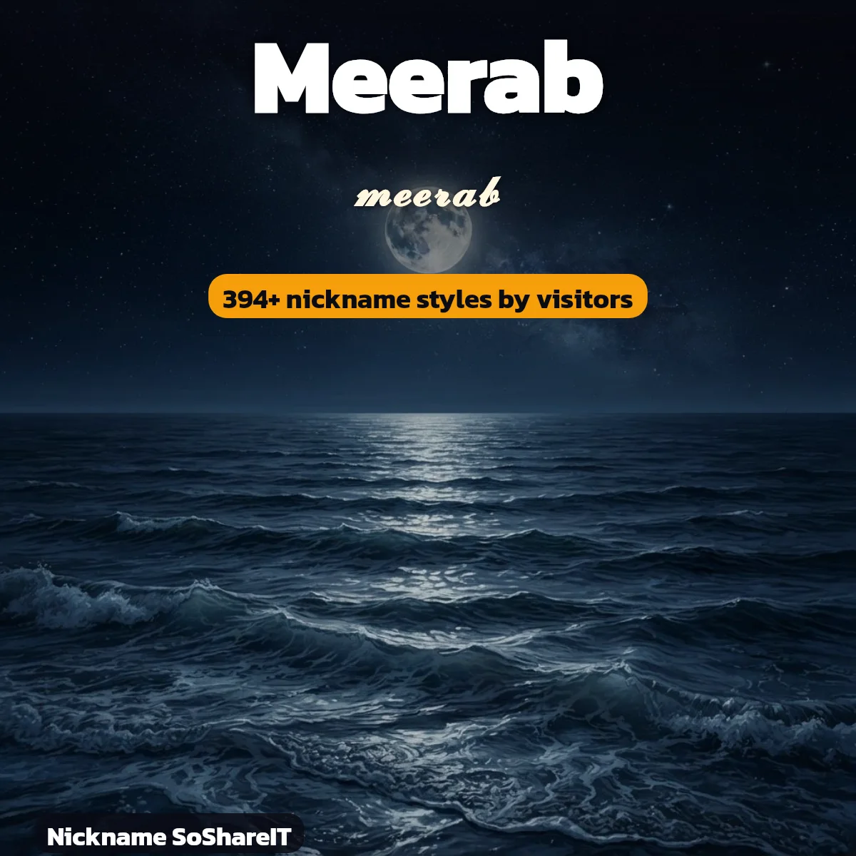 Meerab nickname styles on Nickname SoShareIT