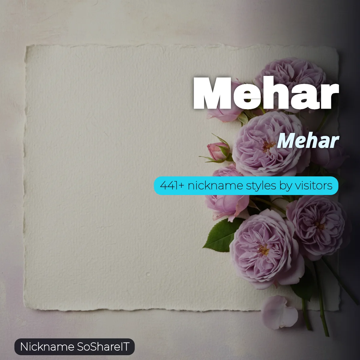 Mehar nickname styles on Nickname SoShareIT