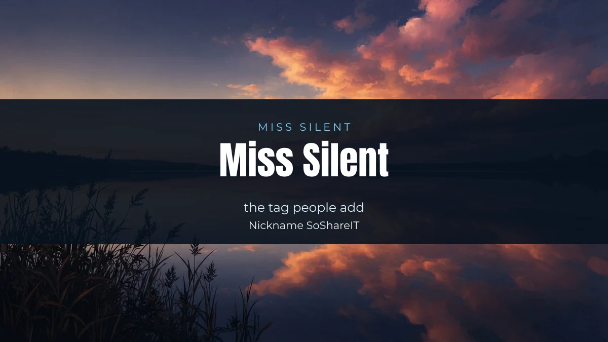 Fog lying over a still lake at first light, illustrating the Miss Silent name style