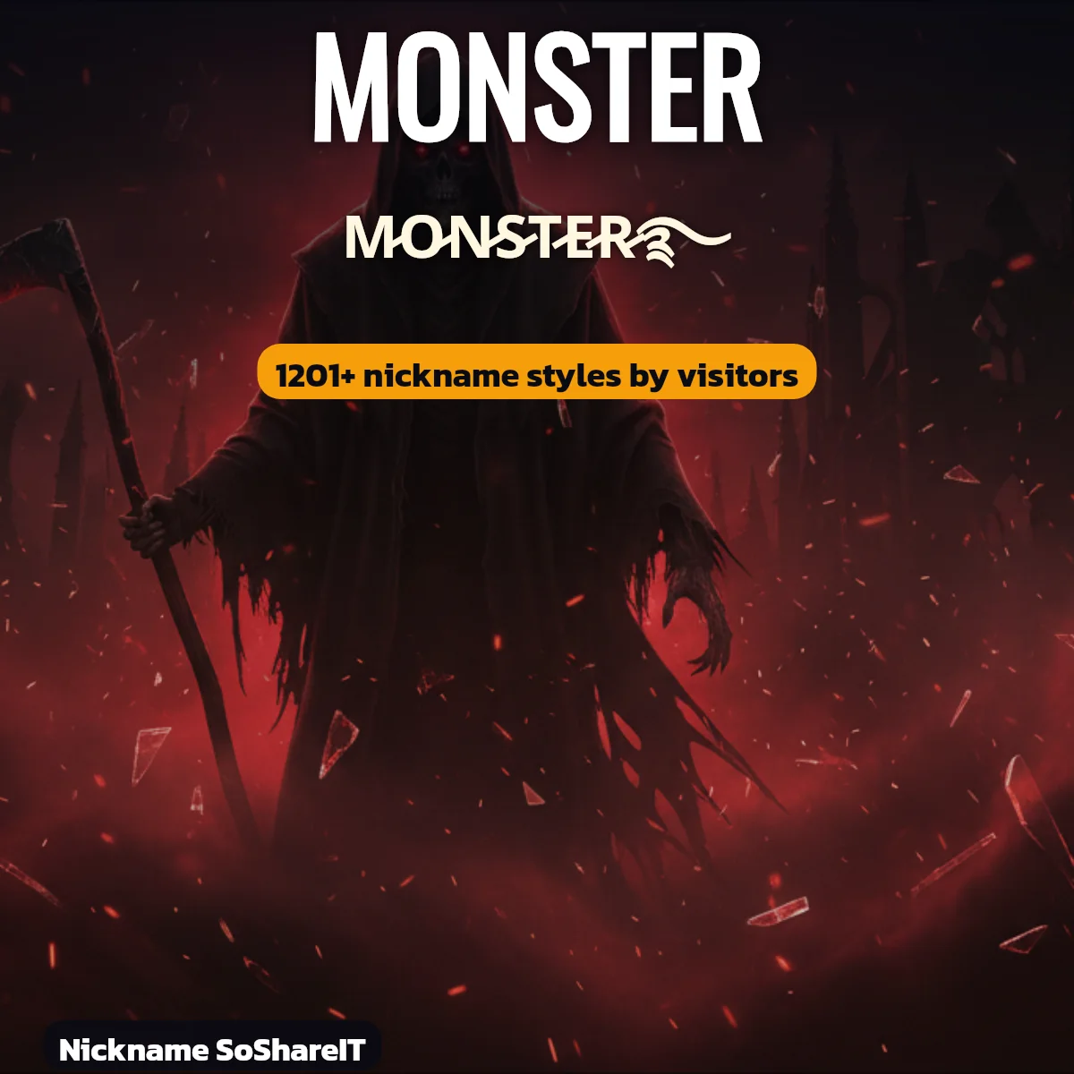 MONSTER nickname styles on Nickname SoShareIT