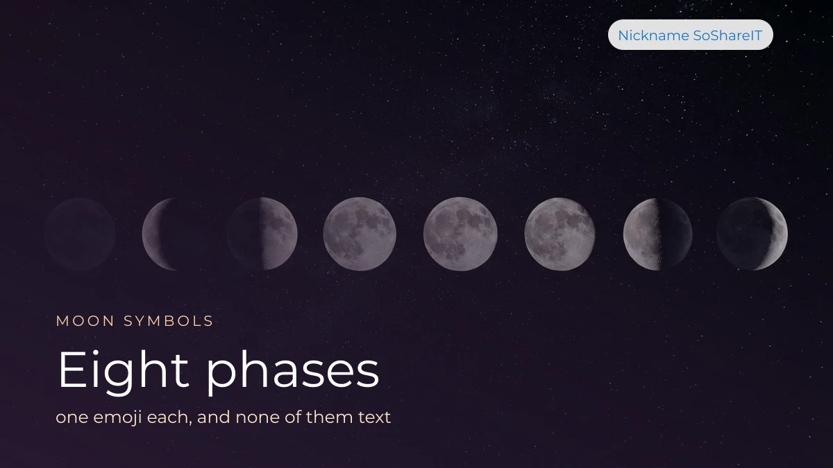 The moon photographed at eight phases in a row against a black sky