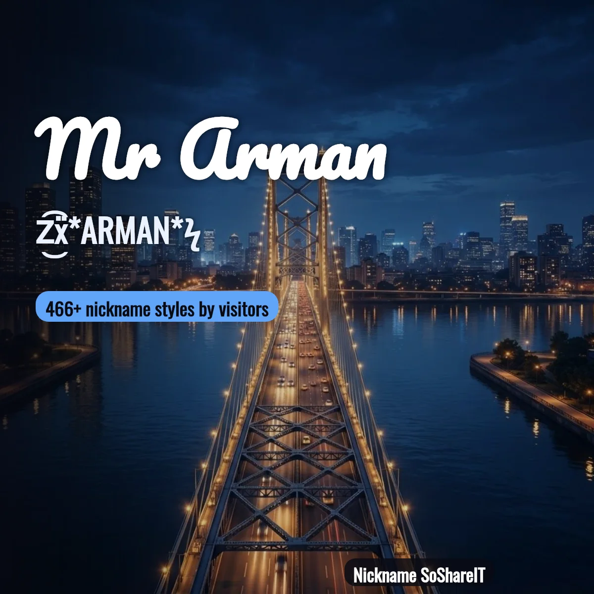 Mr Arman nickname styles on Nickname SoShareIT
