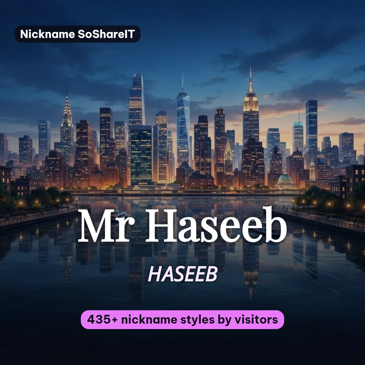 Mr Haseeb nickname styles on Nickname SoShareIT