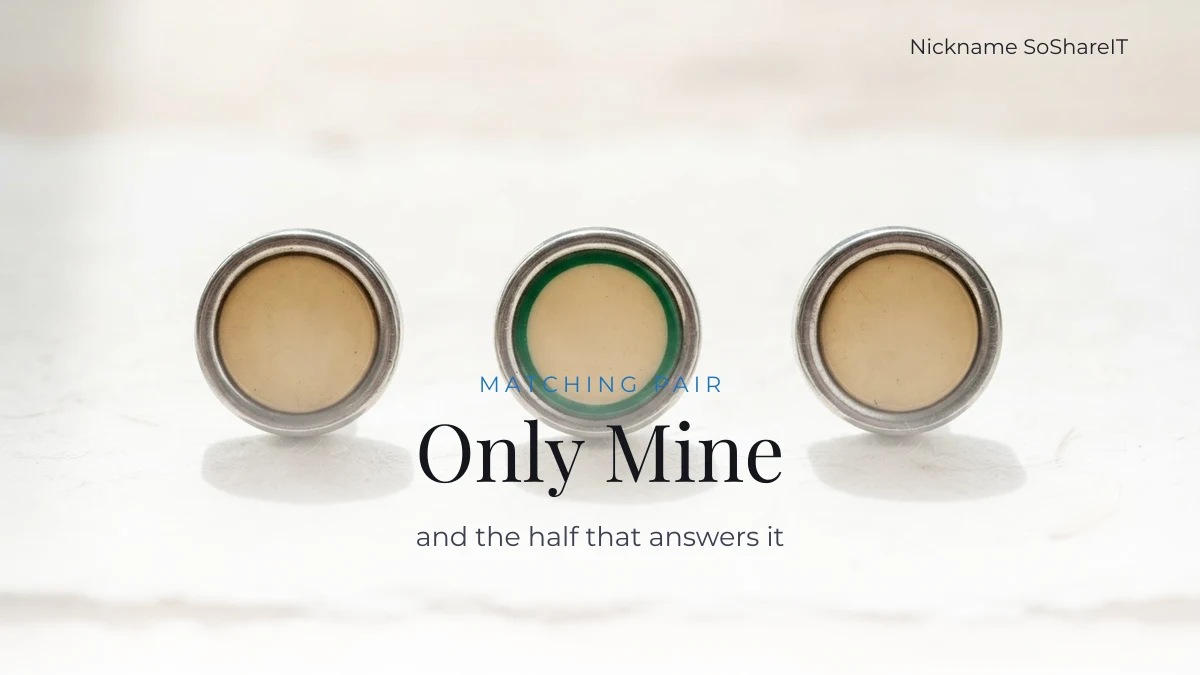Two keys on a ring, illustrating matching Mine and Yours names