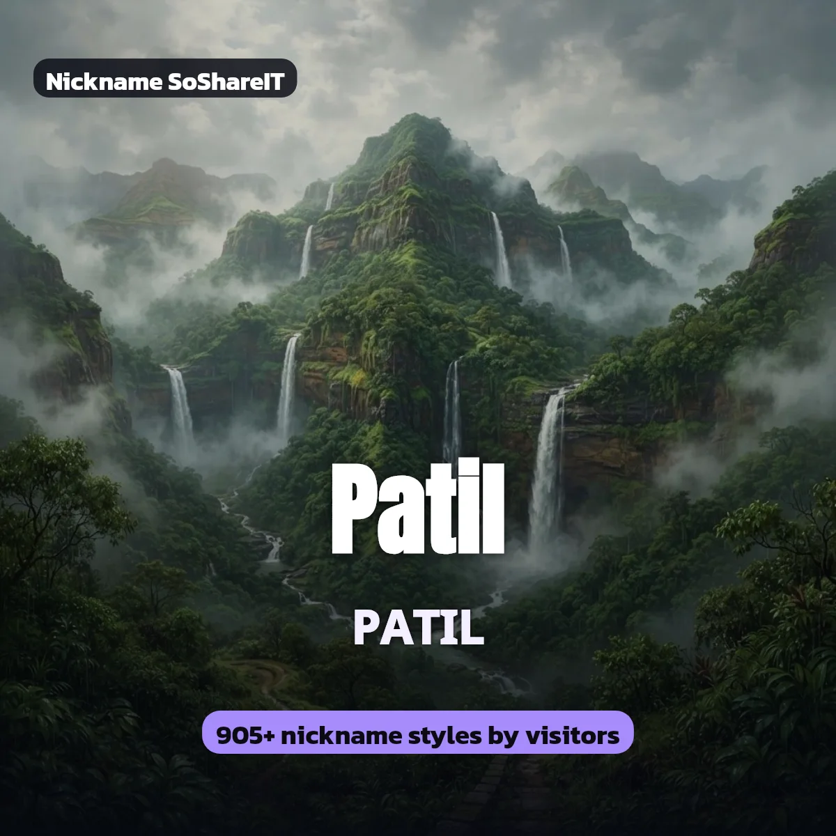 Patil nickname styles on Nickname SoShareIT