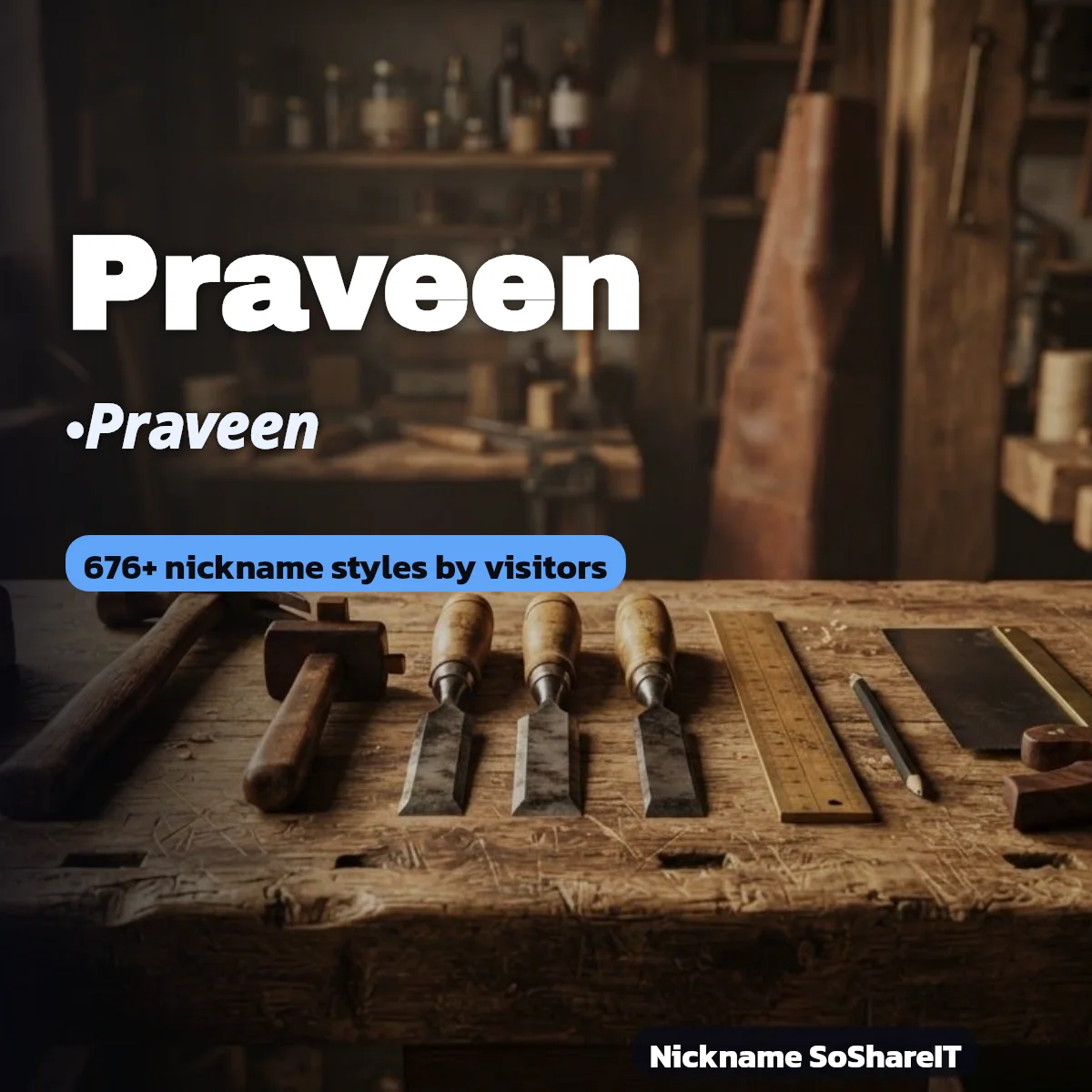 Praveen nickname styles on Nickname SoShareIT