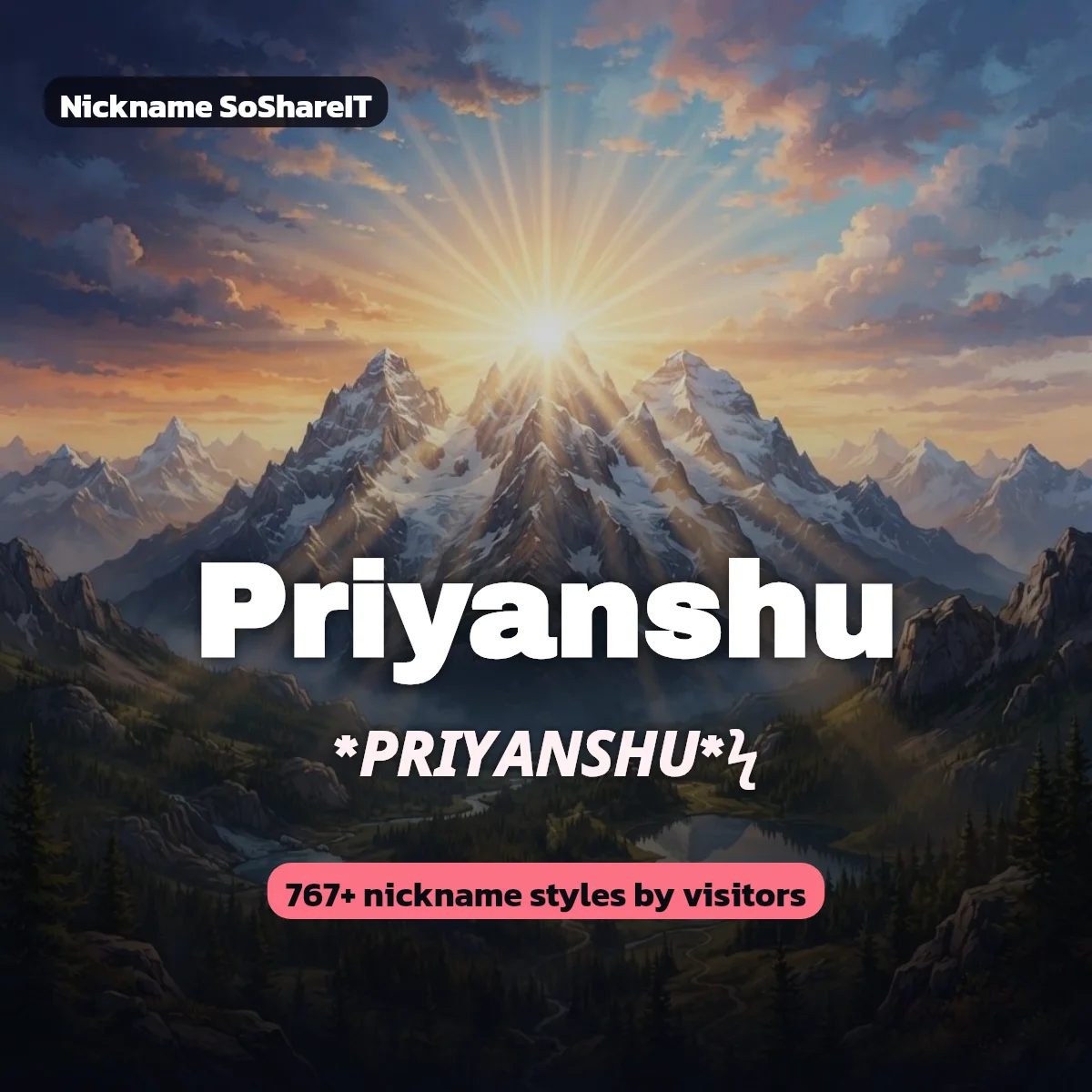 Priyanshu nickname styles on Nickname SoShareIT