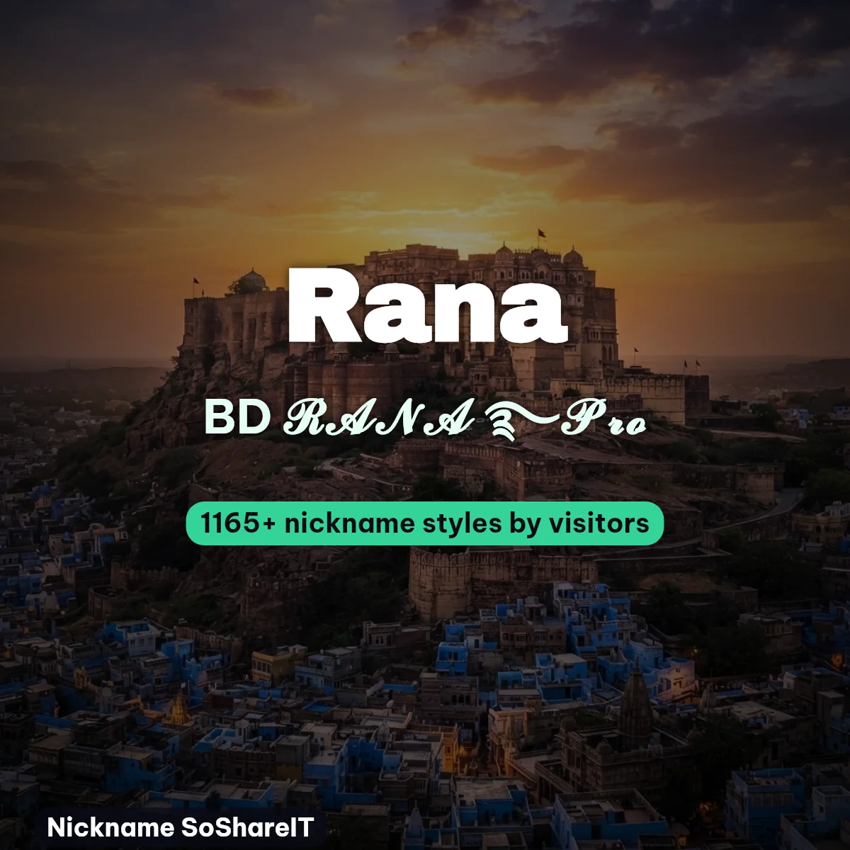 Rana nickname styles on Nickname SoShareIT