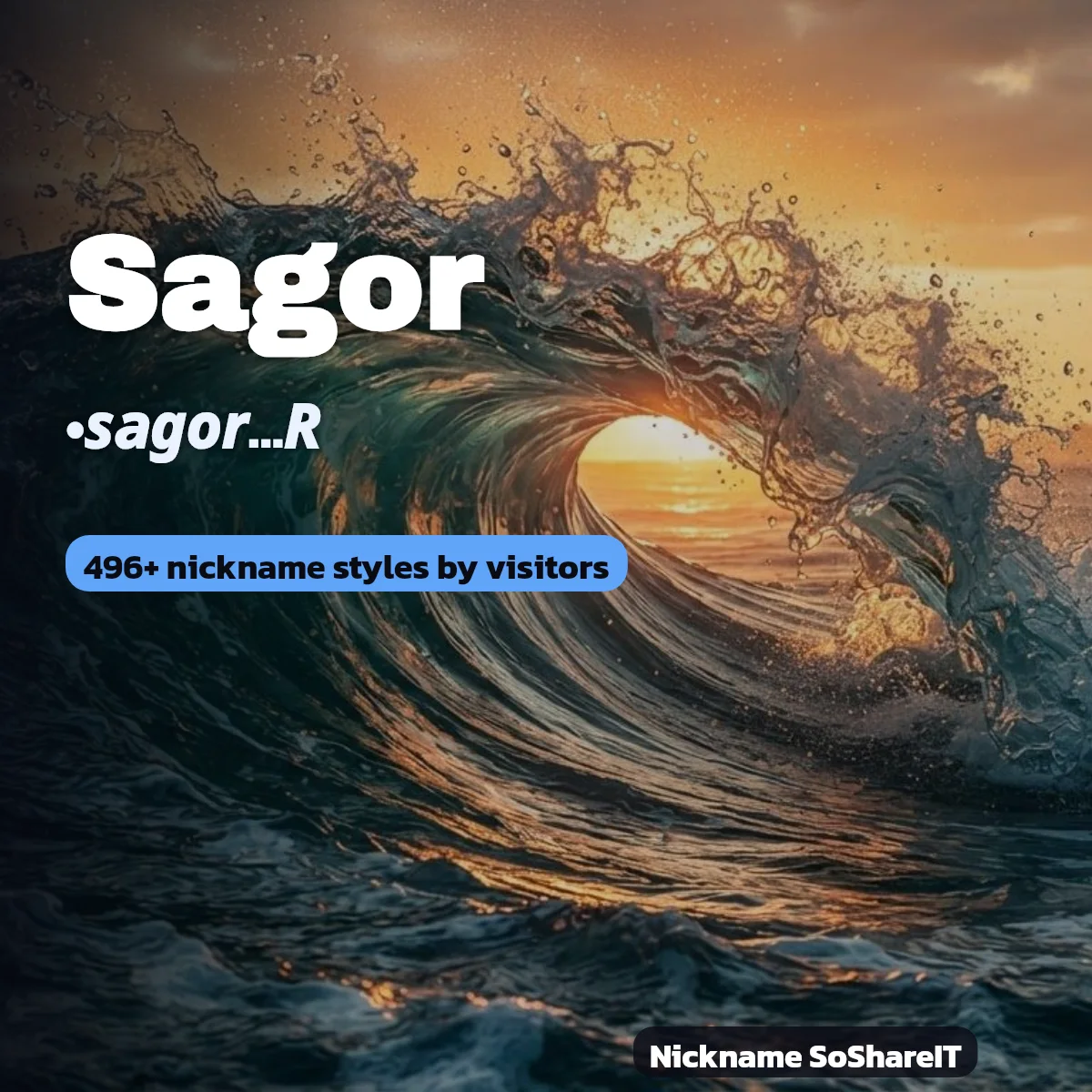 Sagor nickname styles on Nickname SoShareIT