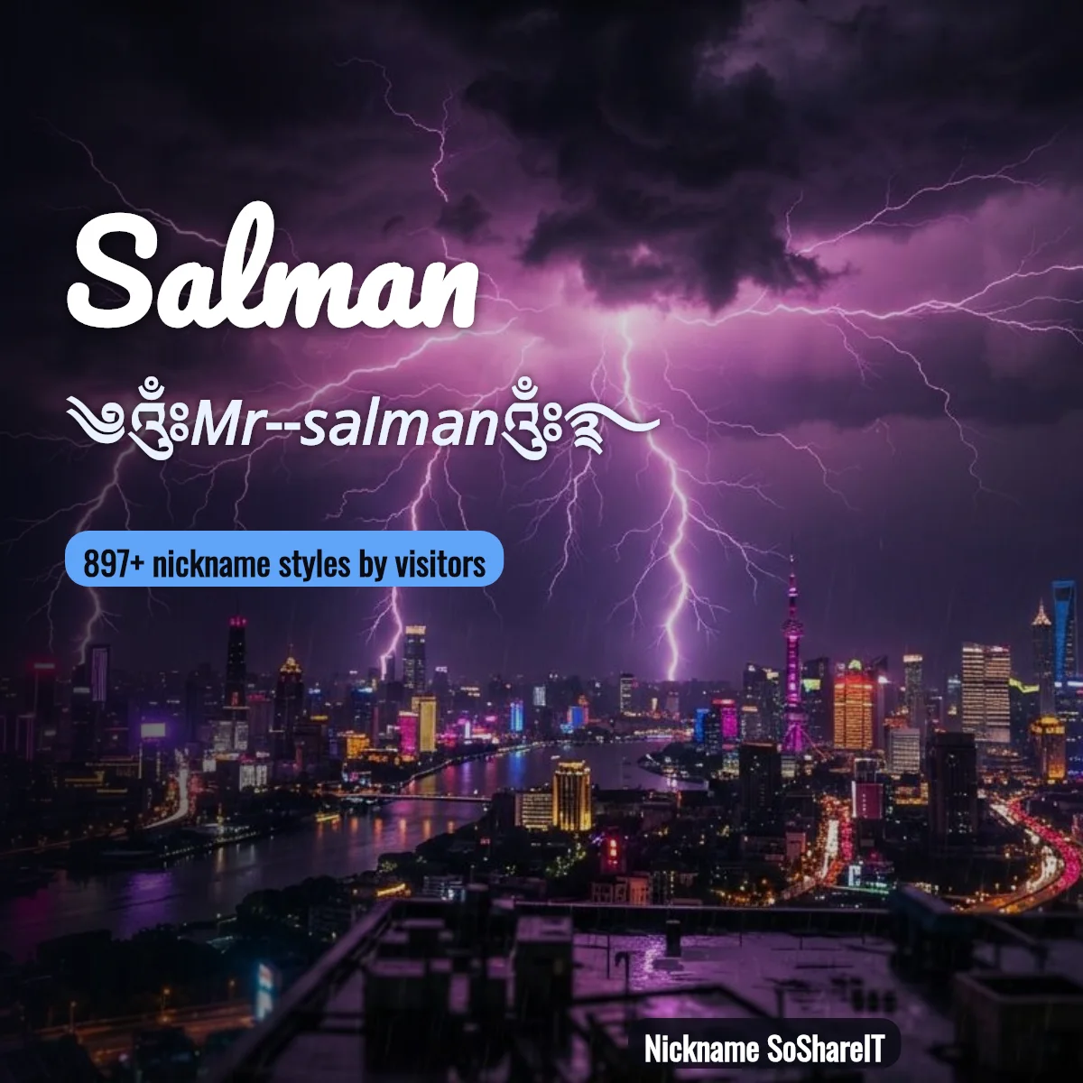 Salman nickname styles on Nickname SoShareIT