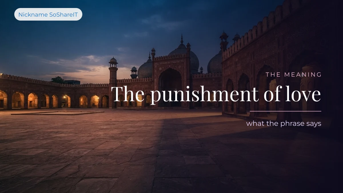 Empty Mughal-era sandstone courtyard at dusk, illustrating the punishment of love
