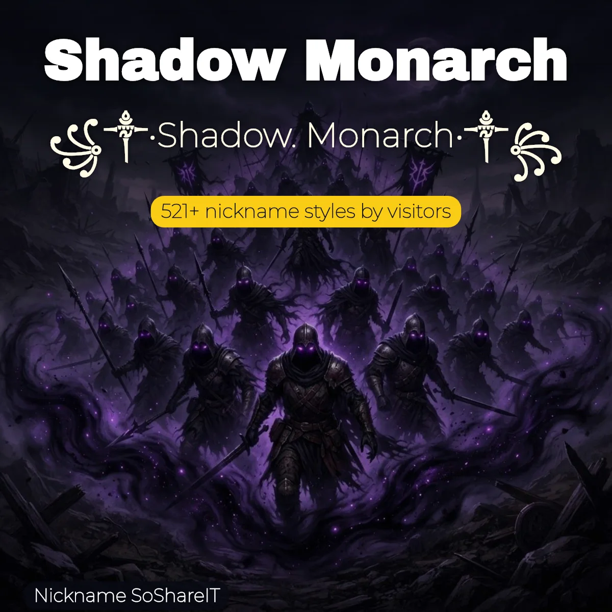 Shadow Monarch nickname styles on Nickname SoShareIT